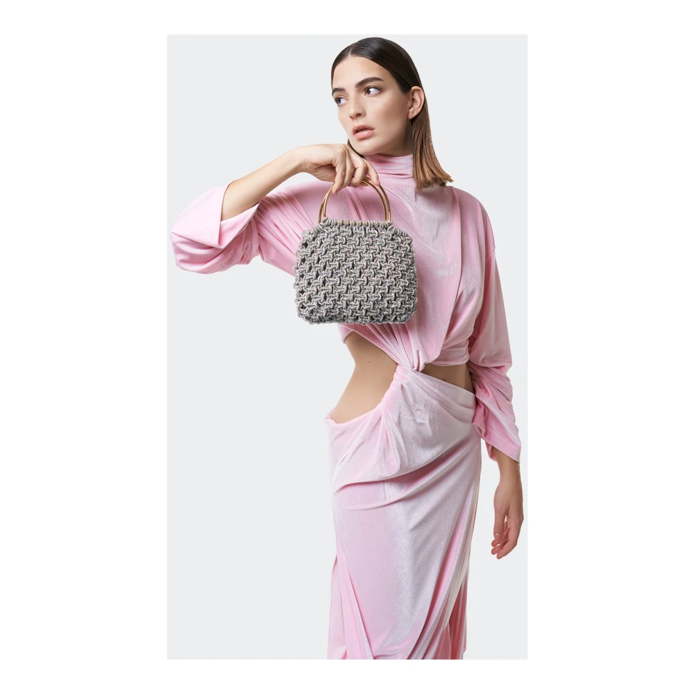 Hibourama Stijlvolle Compacte Handtas Gray Dames