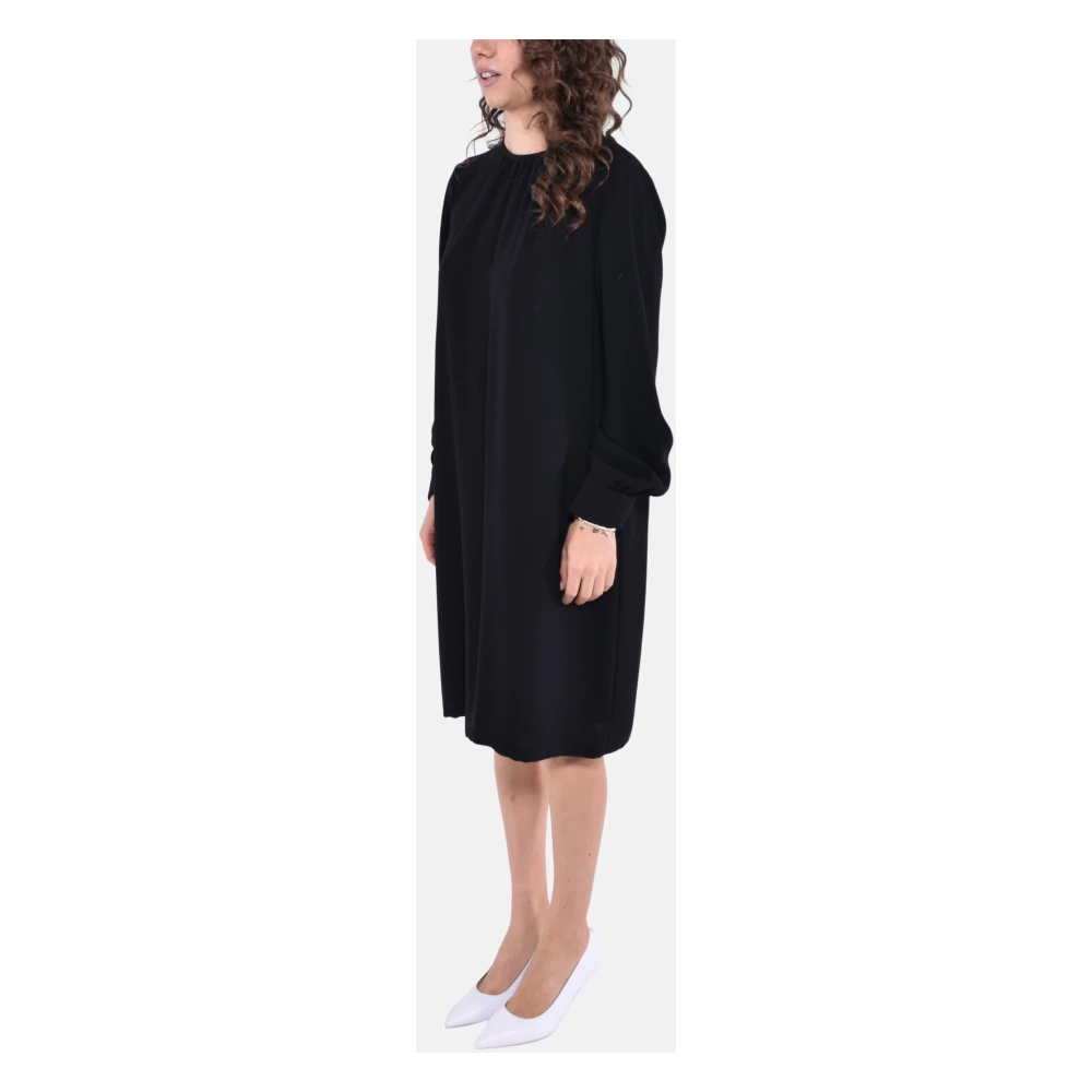 Max Mara Studio Korte cady jurk met lantaarnmouwen Black Dames