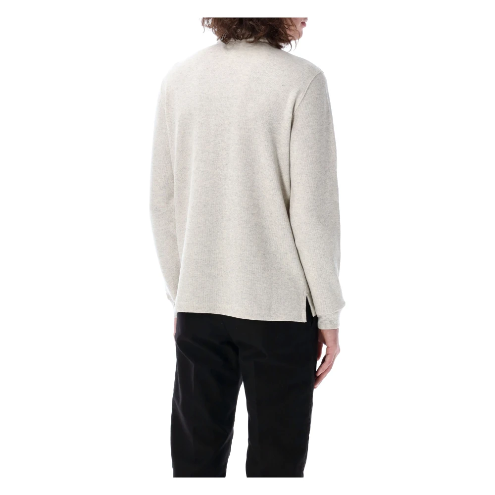 Tom Ford Fleece Polo Shirt voor Rugby Stijl Gray Heren