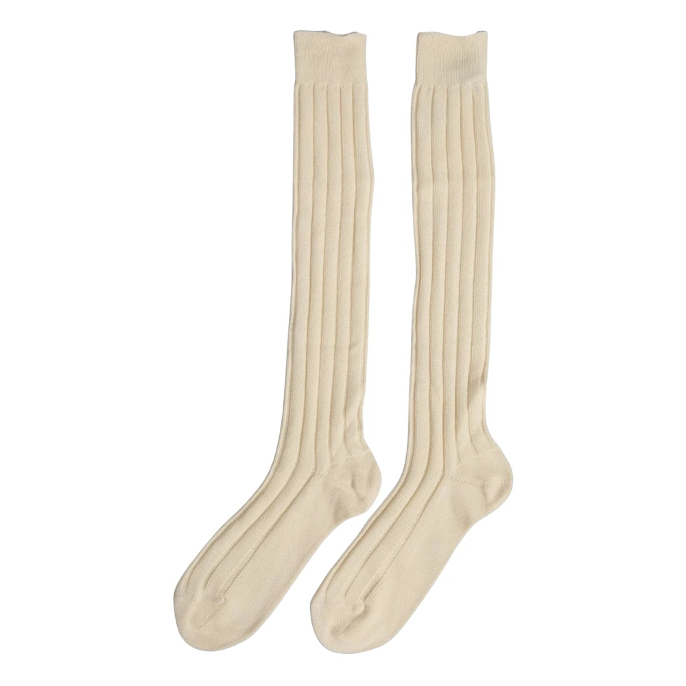 Dolce & Gabbana Beige Wool Stretch Knee High Accessory Socks - Female - Winter Scarves - Beige - One Size - Accessories - Image 1