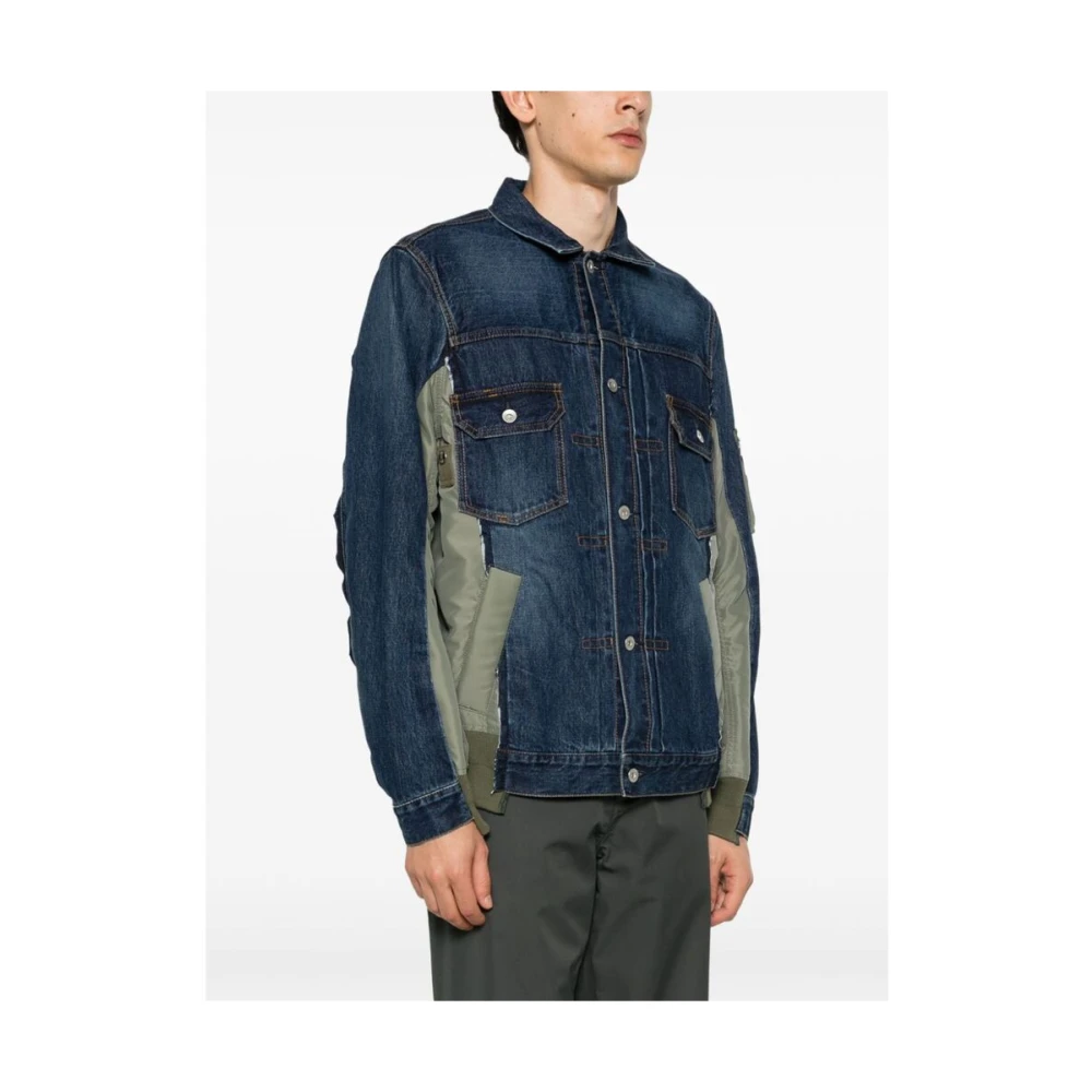 Sacai Patchwork Denim Jack Blue Heren