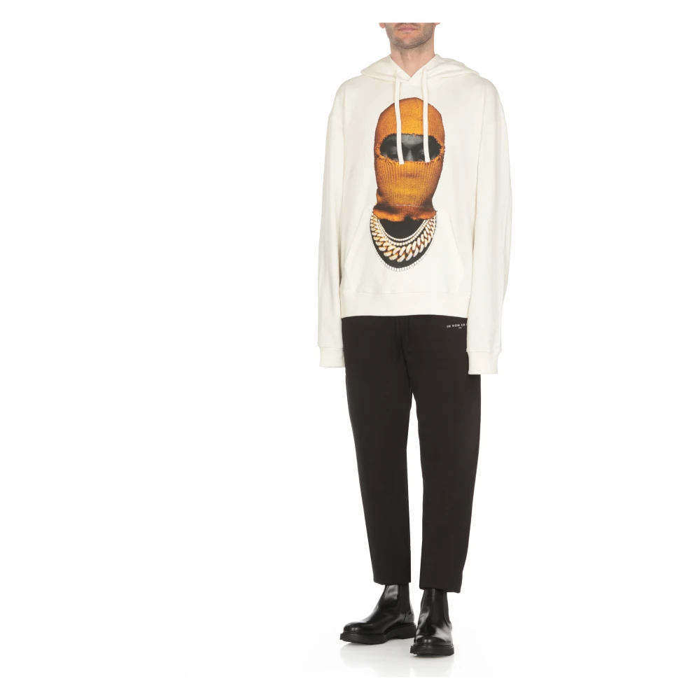 IH NOM UH NIT Witte Katoenen Hoodie met Mask20 Print White Heren