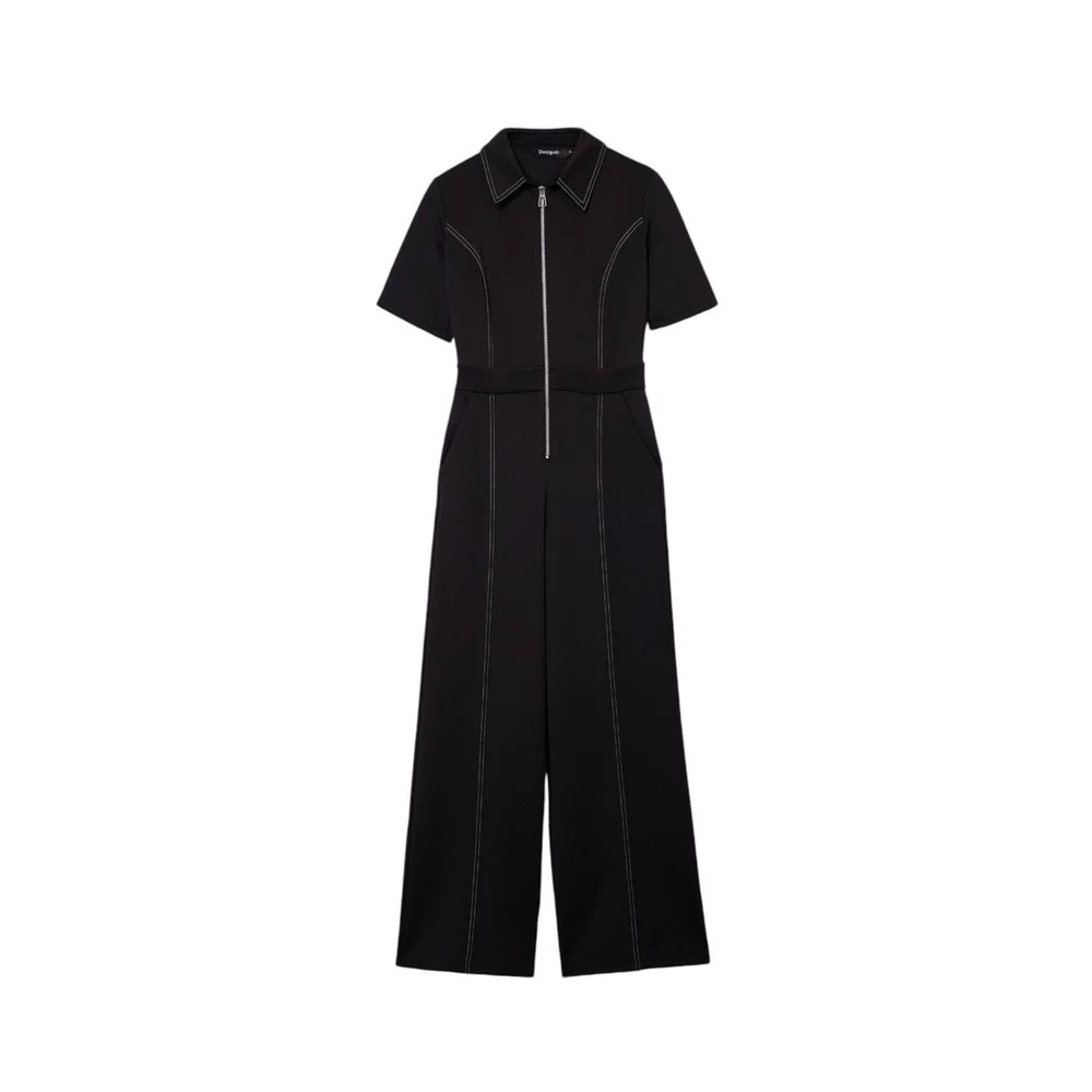 Desigual Zwart Viscose Jumpsuit & Blazer Set Black Dames