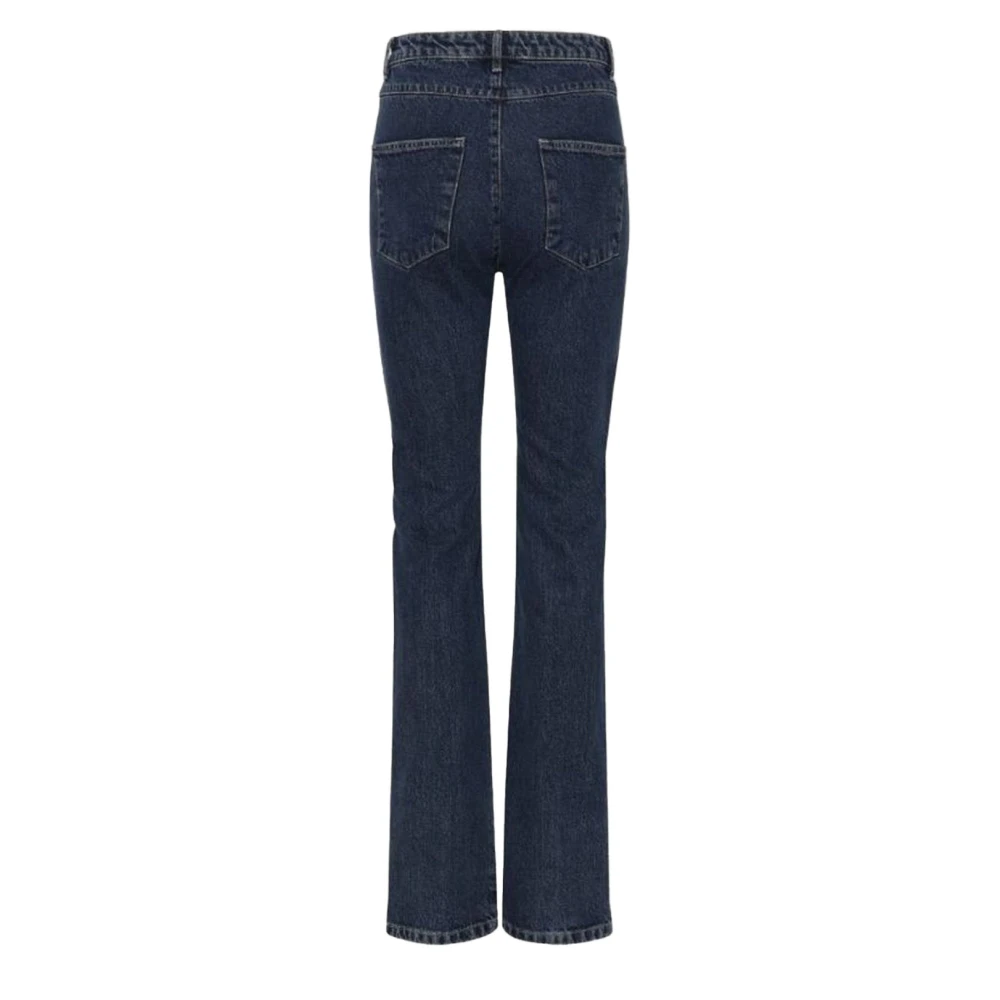 Rotate Birger Christensen Disco Flared High-Waisted Ankle-Zip Jeans Blue Dames