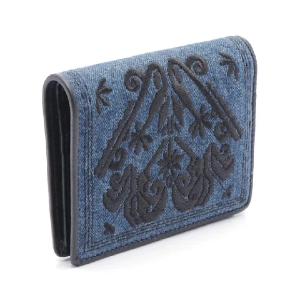 Miu Pre-owned Leather wallets Blue Dames
