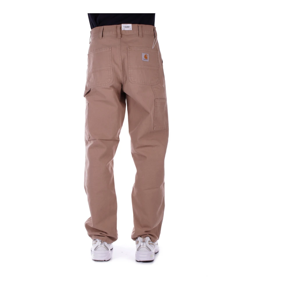 Carhartt WIP Logo Broek Rits Knoop Zakken Katoen Brown Heren