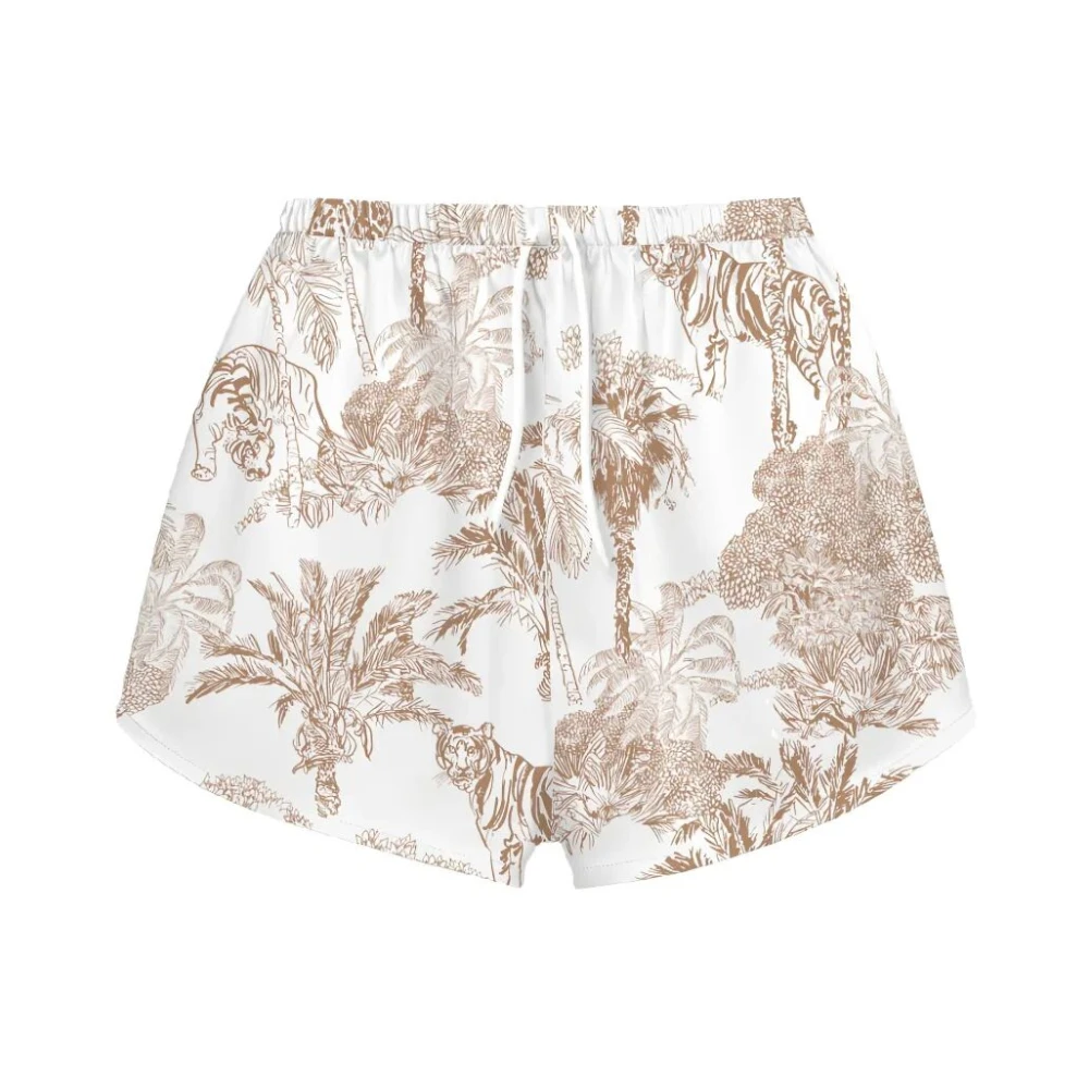 Mc2 Saint Barth Women's Multicolor Short Shorts, S, 09570L Silk Habotai Foulard