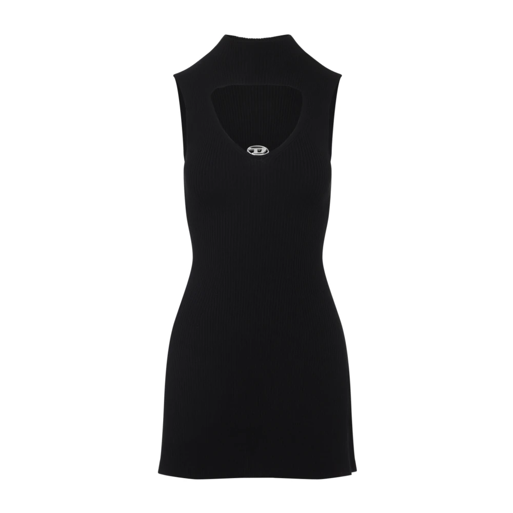 Diesel Kvinno Svart Klänningar Dam, Xs, Elegant Kort Klänning