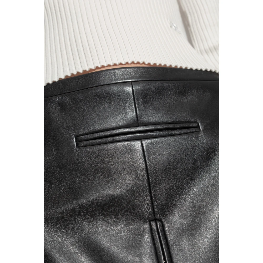 Courrèges Leren rok Black Dames