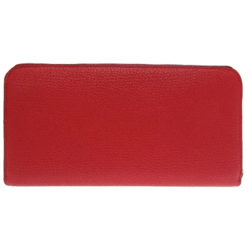 Miu Pre-owned Leather wallets Red Dames