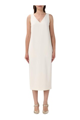 elegant-v-neck-crepe-dress