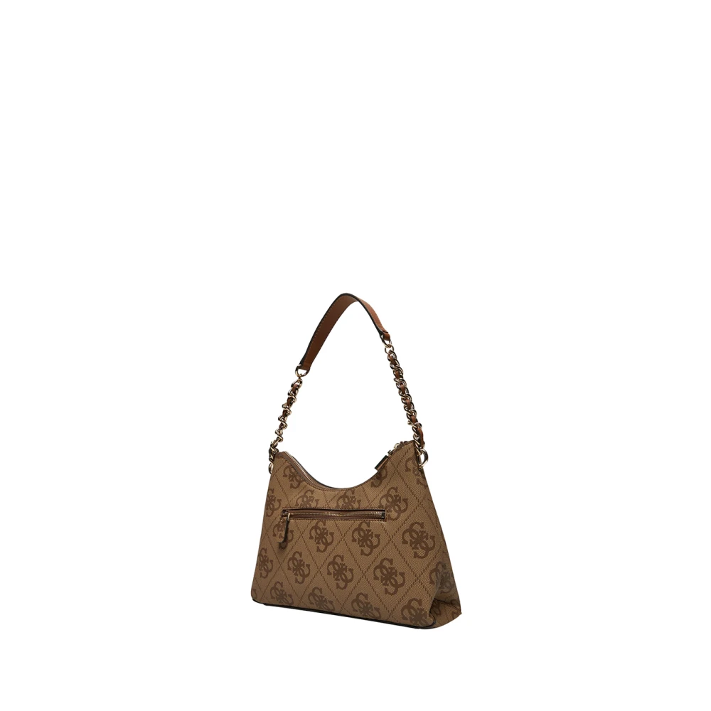 Guess Witte Schoudertas met Gouden Details Beige Dames