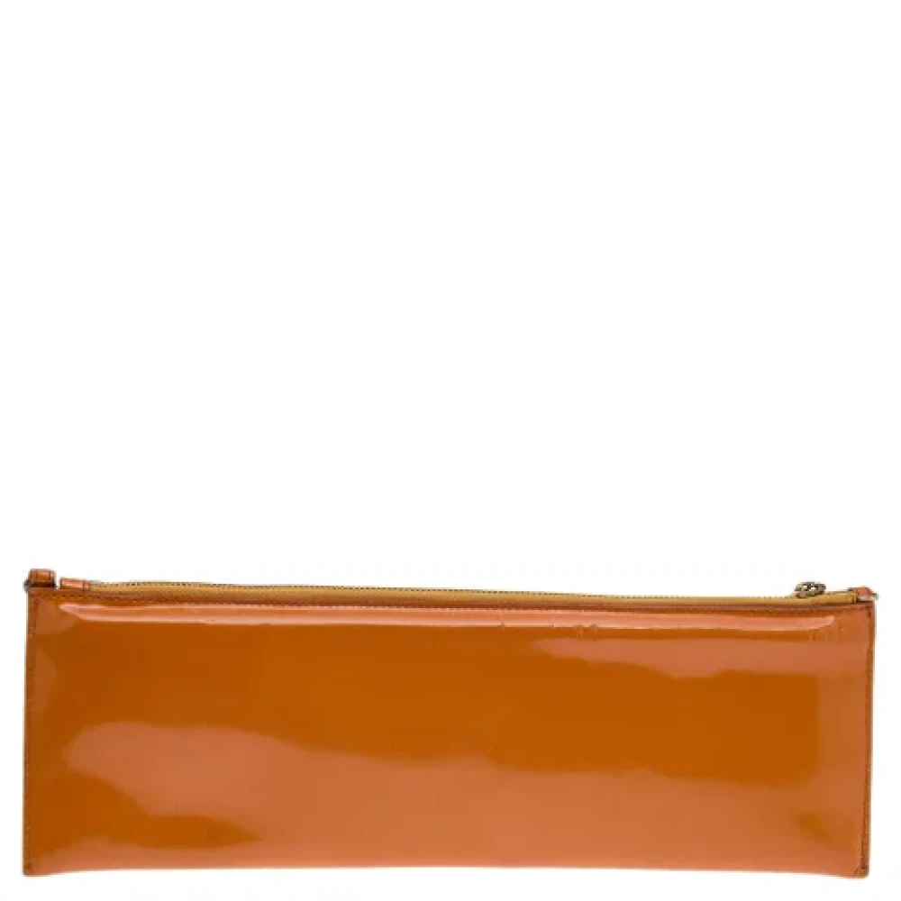 Burberry Vintage Pre-owned Leather clutches Orange Dames