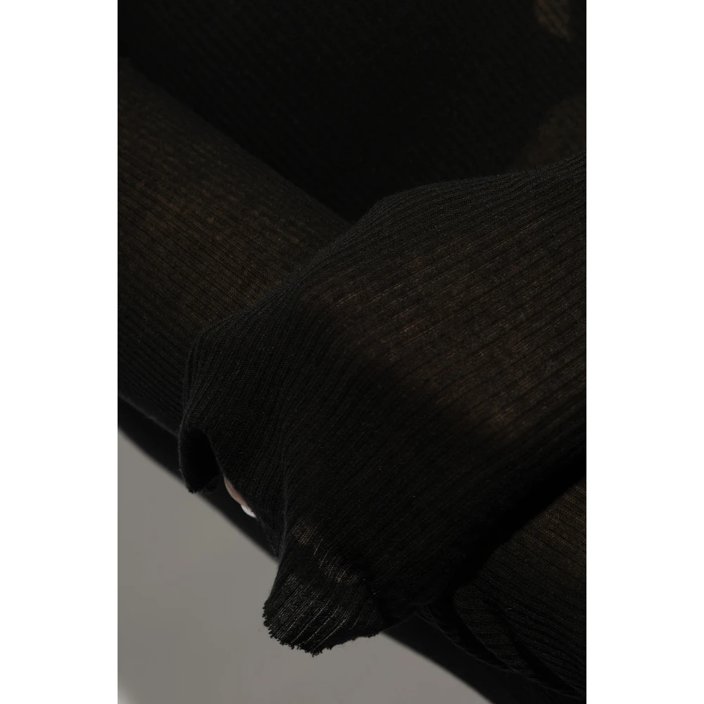 Rick Owens Geribbelde top Black Dames