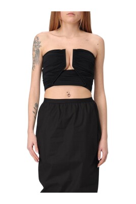 black-ruched-v-neck-top
