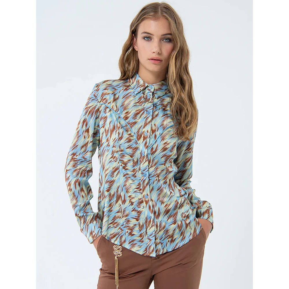 Fracomina Dierenprint Illusie Shirt Multicolor Dames