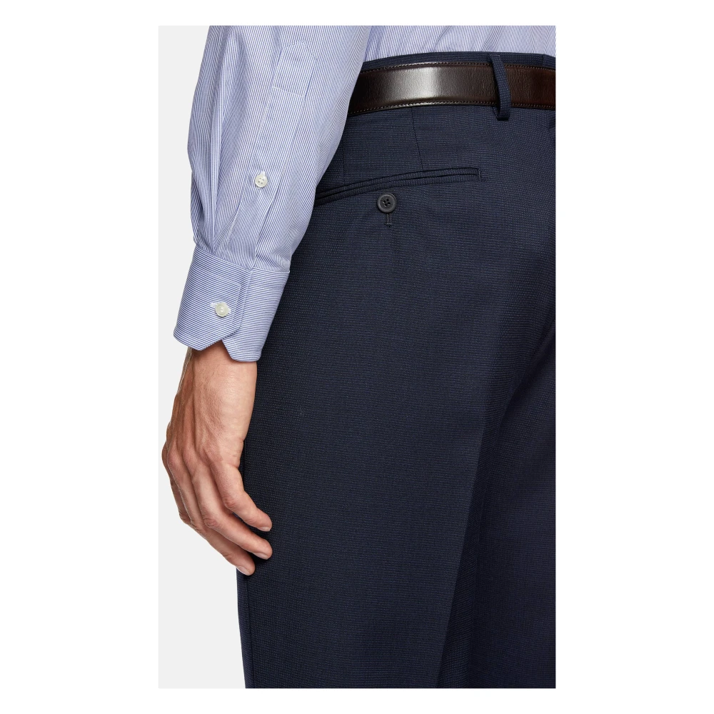 Boggi Milano Pin Point Gestreepte Windsor Kraag Overhemd Regular Fit Blue Heren