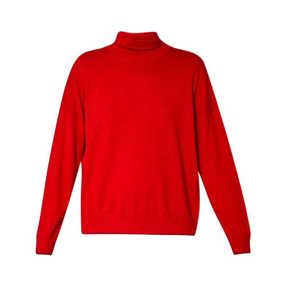 Liu Jo Rode Sweaters met Lurex Accenten Red Dames