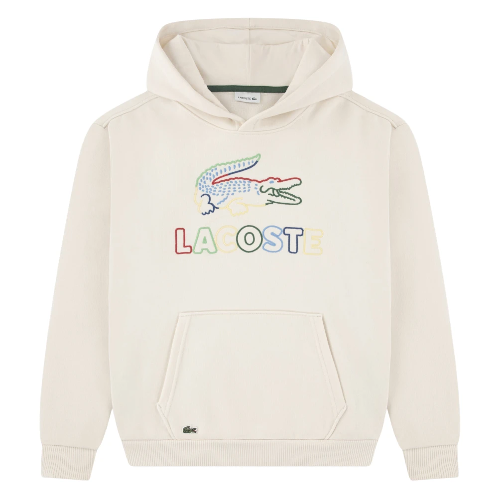 Lacoste Men's Beige Graphic Core Hoodie