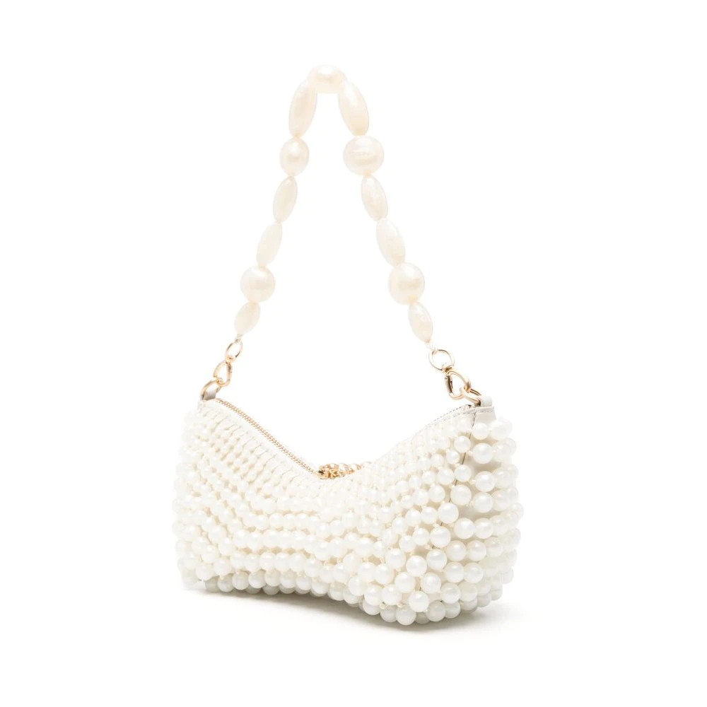 Cult Gaia Witte Schoudertas met Ritssluiting White Dames