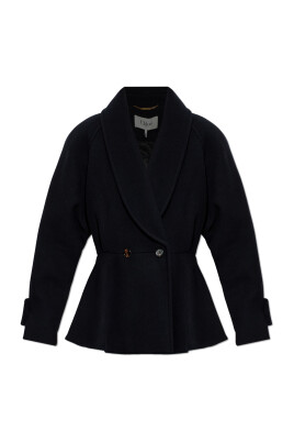Manteau Femme Chloé En Laine Bleu - Taille 34, Double Boutonnage, Occasion Très Bon état