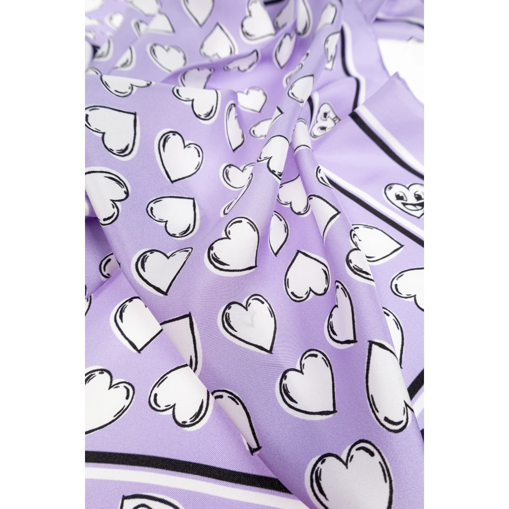 Moschino Zijden sjaal met print Purple Dames