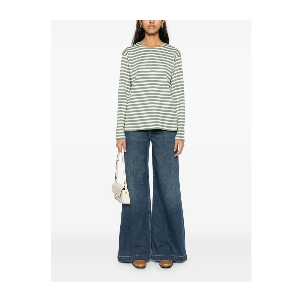 closed Groen Crew Neck Longsleeve Shirt Green Dames