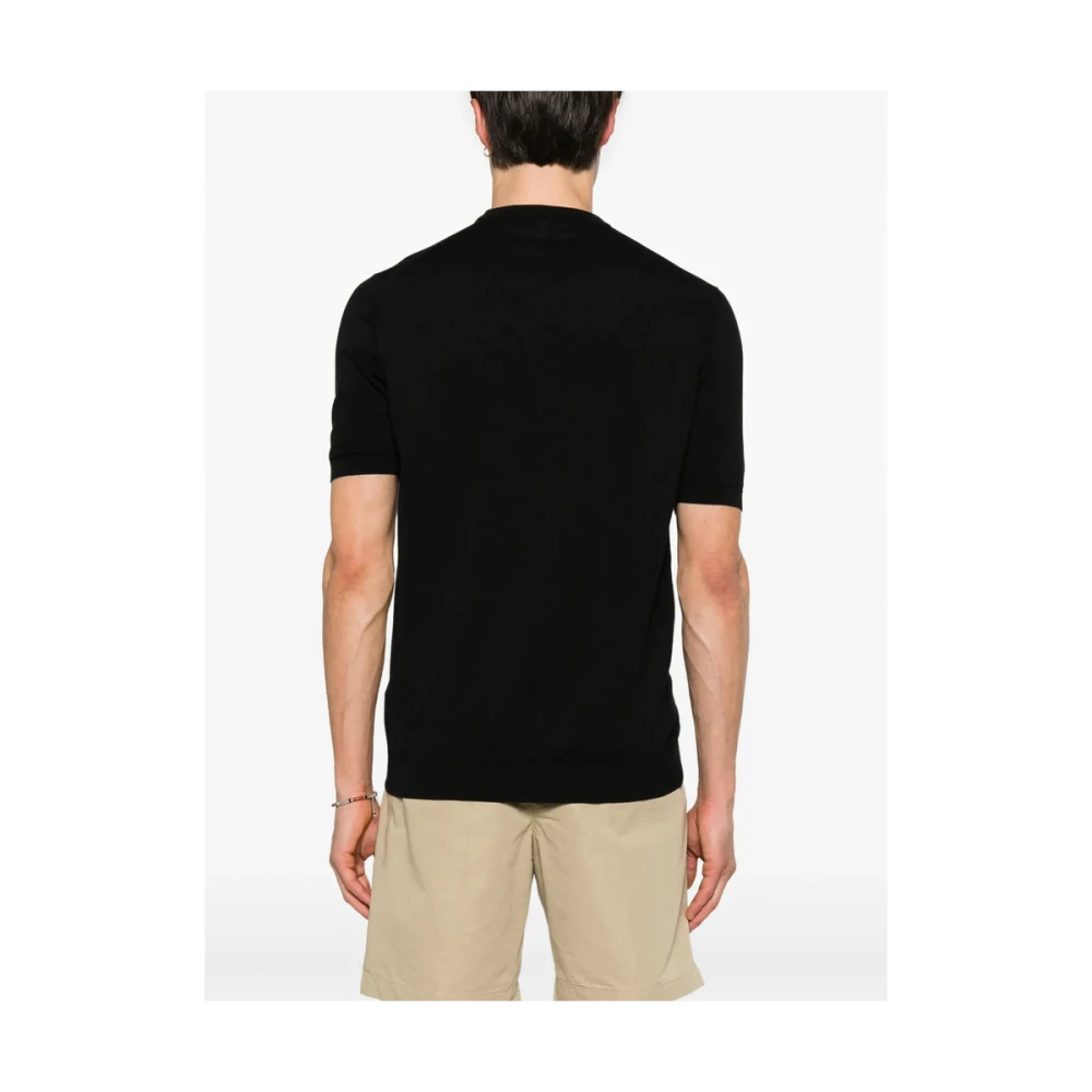 Fedeli Zwarte Ronde Hals Korte Mouwen T-shirt Black Heren
