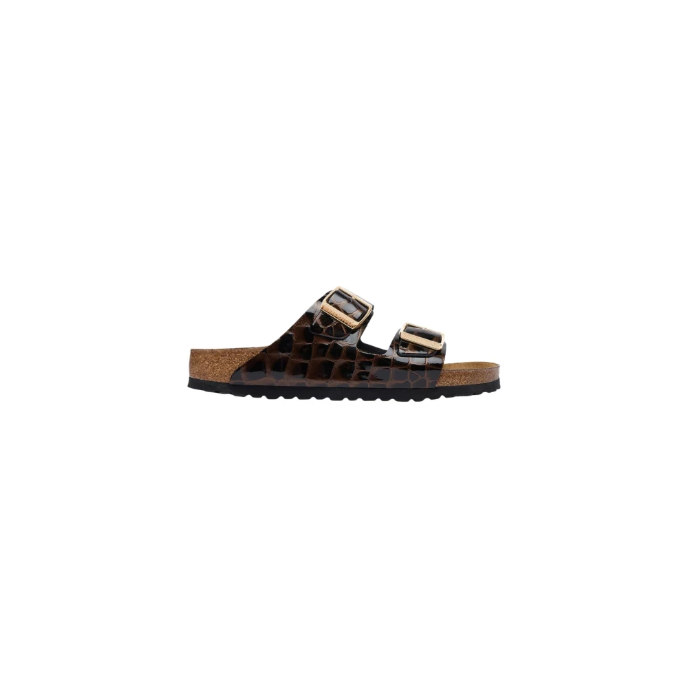 Birkenstock Black Sliders, Female, 3 Uk, Arizona Emboss Animal 1032864