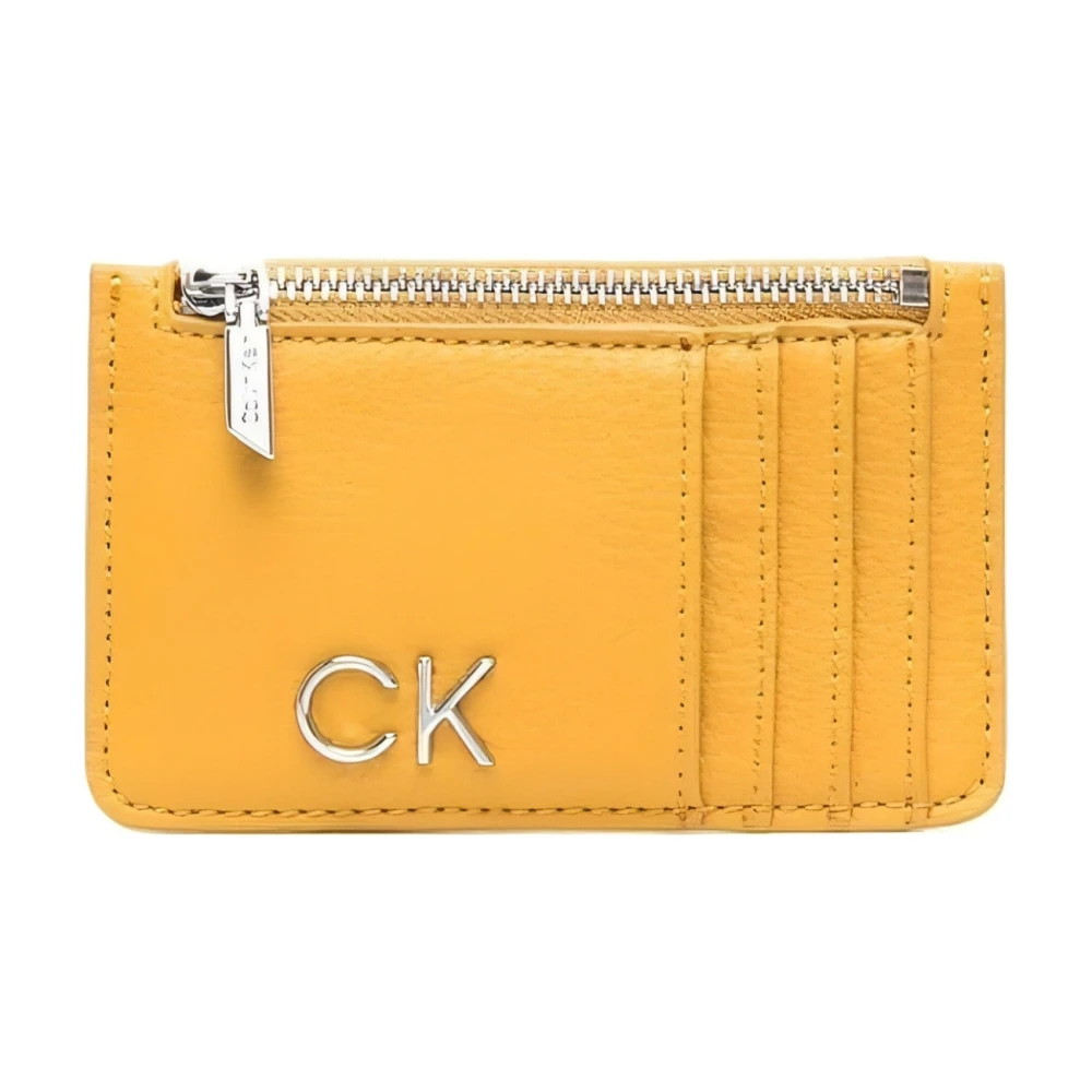 Calvin Klein Women's Yellow Accessories, Female, One Size, Gold Wallet And Cardholder For Modern Women