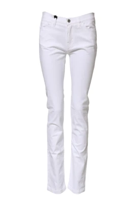 Vit Skinny Denim Jeans med Strass