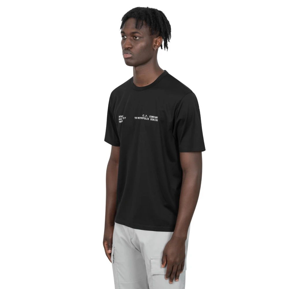 C.P. Company Zwart Katoenen T-shirt Regular Fit Black Heren