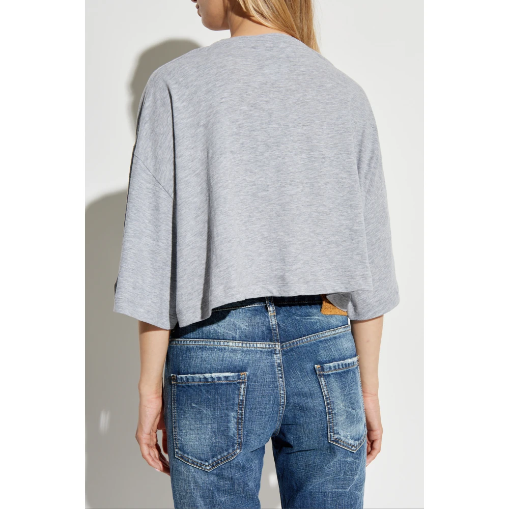 Dsquared2 T-shirt met logo Gray Dames