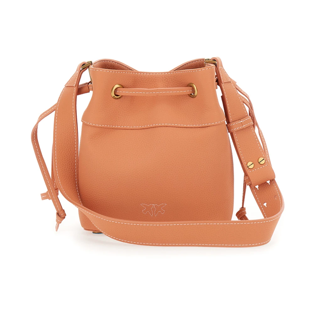 pinko Oranje Mini Bucket Tas Love Birds Orange Dames