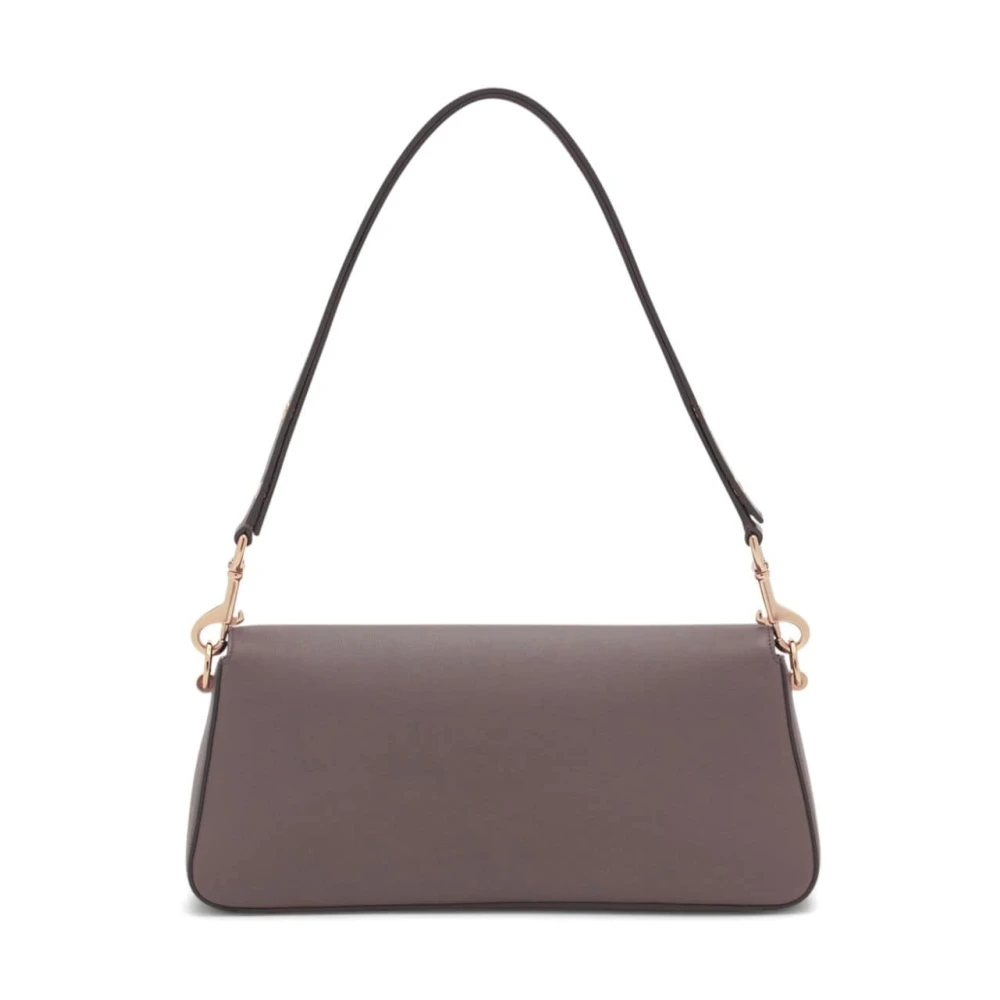 Lanvin Bruin leren schoudertas met logo Brown Dames