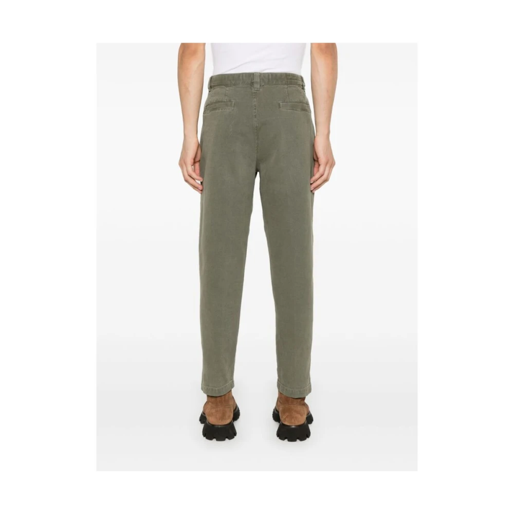 Incotex Olijfgroene Katoenmix Tapered Broek Green Heren