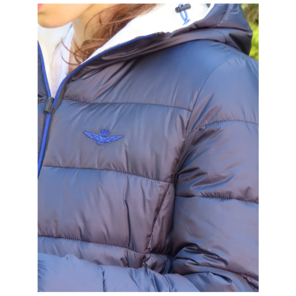 aeronautica militare Omkeerbare gewatteerde jas met capuchon Blue Dames