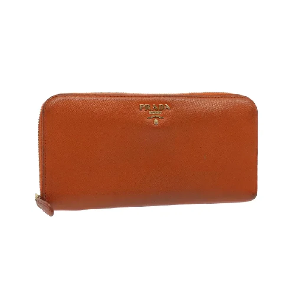 Prada Vintage Pre-owned Canvas wallets Orange Dames