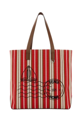 Shopping Bag M Canvas Stripes