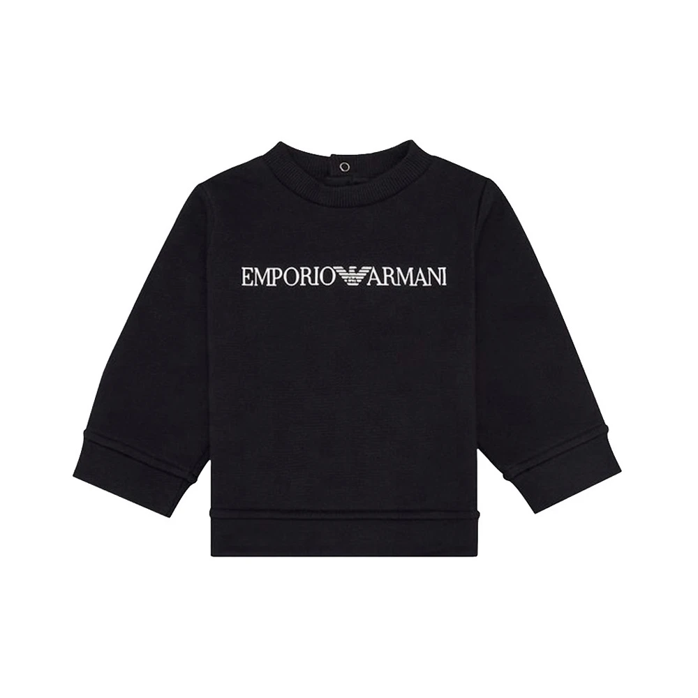 Emporio Armani Boys Blue Kids Hoodie Stylish Logo - Kids Sweatshirts - 18 M - Kids