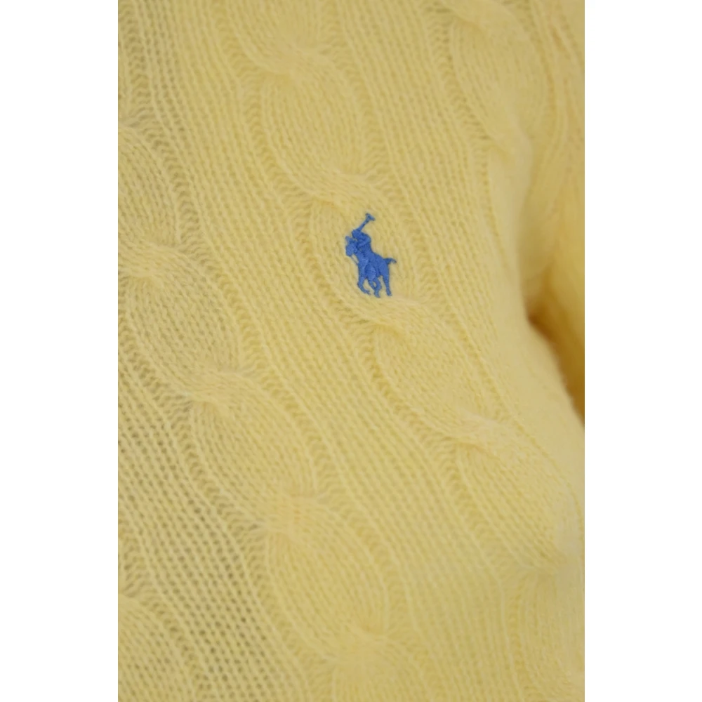 Polo Ralph Lauren Gele Gevlochten Trui Yellow Dames