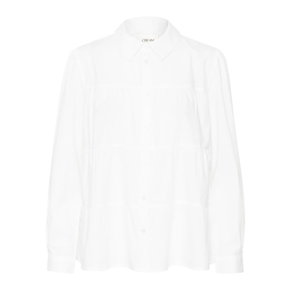 Cream Vrouw Wit Overhemden Dames, Xs, Te Blouse Met Ruches