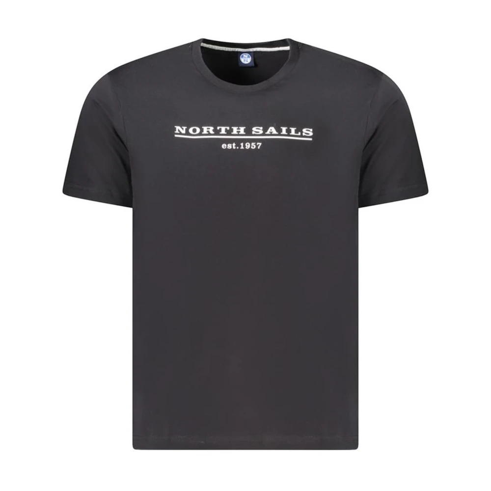 North Sails Men's Black Graphic Print Cotton T-Shirt - T-Shirts - M- Tops