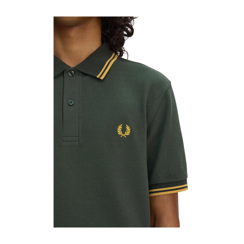 Fred Perry Groen Poloshirt met Dubbele Streep Green Heren