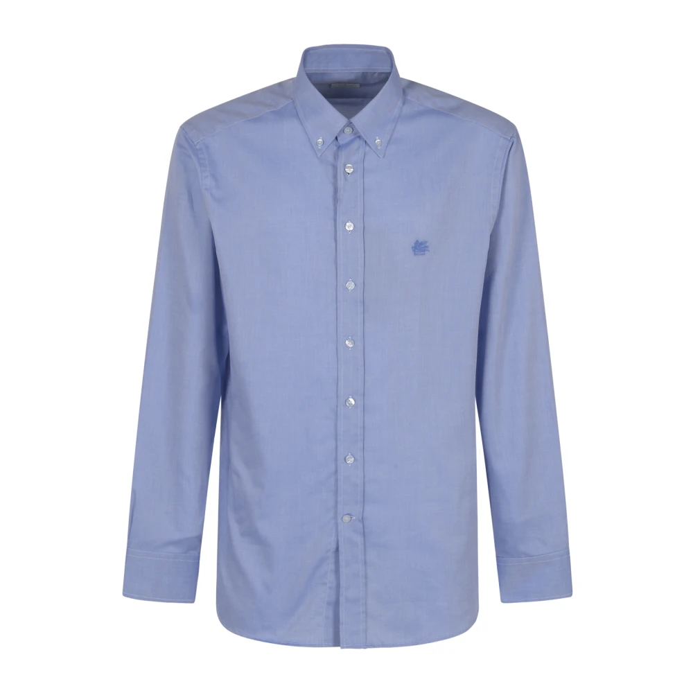ETRO Blauw overhemd met Roma-logo Blue Heren