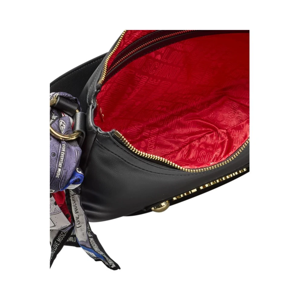 Love Moschino Elegante Zwarte Handtas met Gouden Details Black Dames