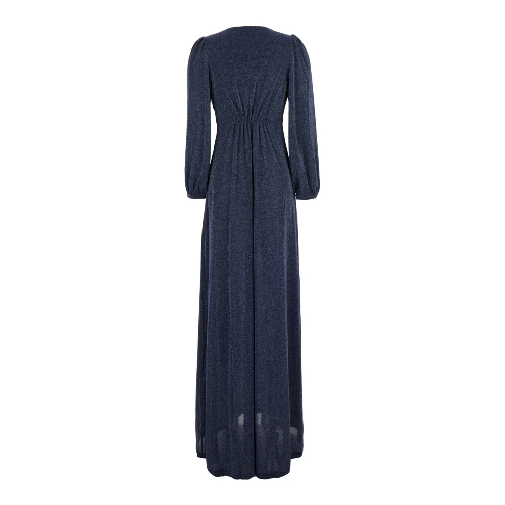 Momoni Lurex Maxi Jurk Blue Dames