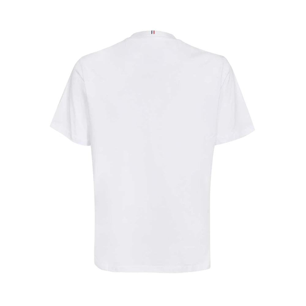 Les Deux Katoenen T-shirt met Tricolor Detail White Heren
