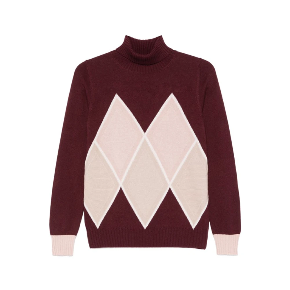 D.Exterior Bordeauxrode Diamant Gebreide Coltrui Sweater Red Dames