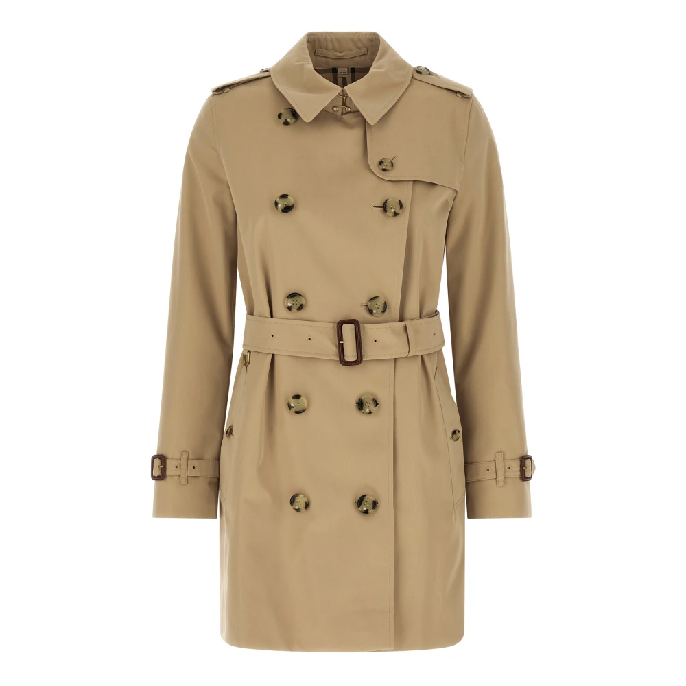 Burberry Women's Beige Trench Coats, L, Short Kensington Trench Coat